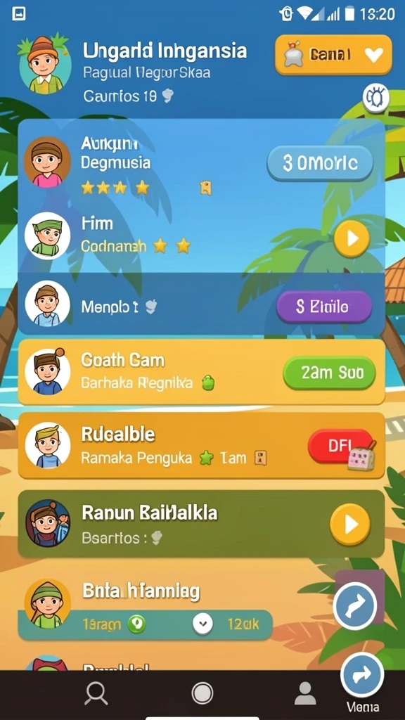Level permainan yang menantang dan seru.