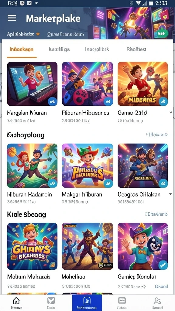 Tampilan awal aplikasi yang menarik dan mudah dinavigasi.