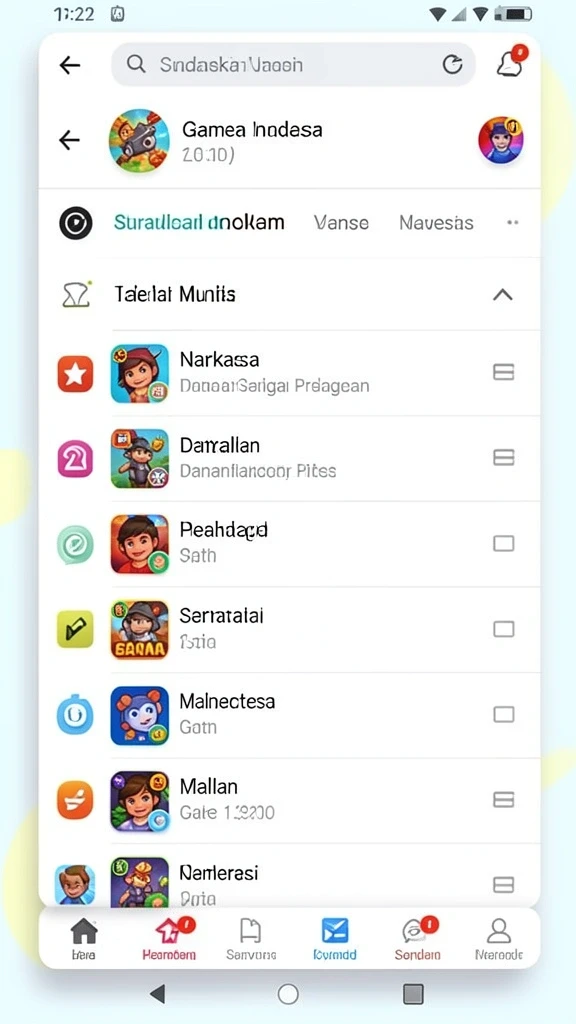 Tampilan awal yang menarik dengan karakter berwarna-warni.
